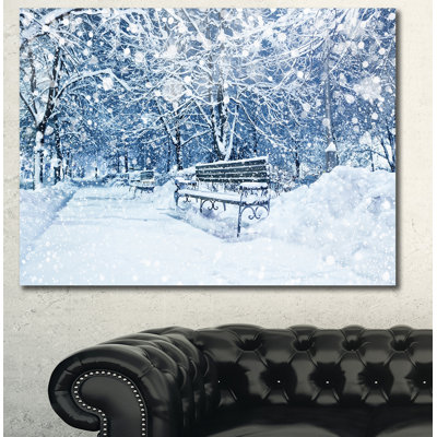 «City Covered with Snow», reproduction de photo sur toile tendue