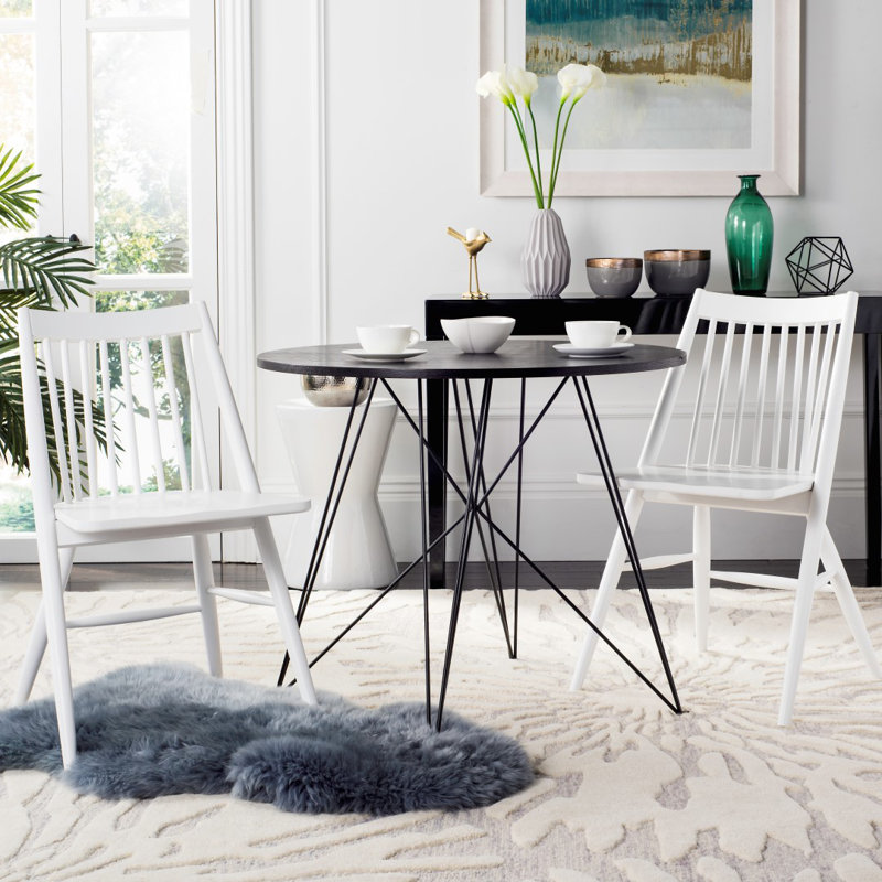 Kloss Solid Wood Slat Back Side Chair, White