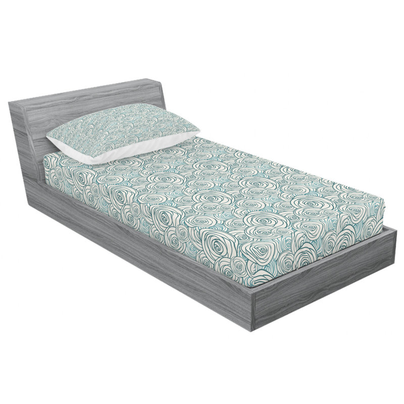 Microfiber Floral Fitted Sheet, Twin XL Fitted Sheet with 1 Pillowcase