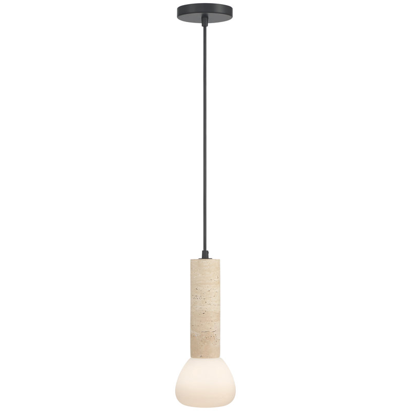 Stone 1 Light Pendant - Travertine Finish