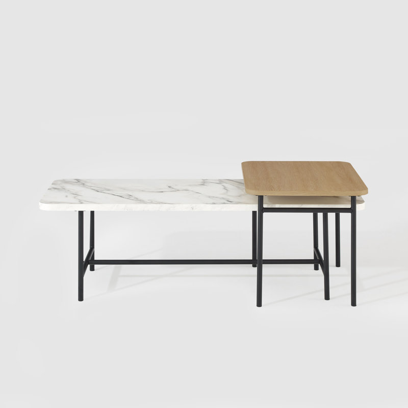Chowning Trestle Coffee Table, Coastal Oak/Black