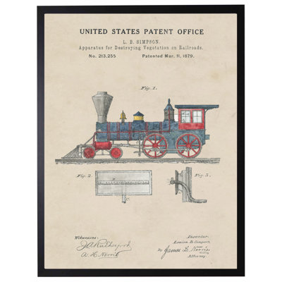 Toy Train Patent in Black Frame