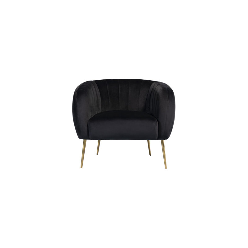 Aylin Velvet Barrel Chair, Black