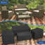 Ensemble de meubles de patio imperméables robustes pour ensemble de conversation 4 pièces-50638645-50638650