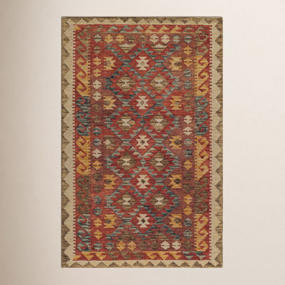 Fiona Red Hand-Tufted Wool Southwestern Rug