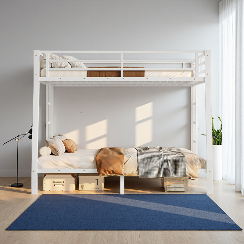 Metal Full XL Over Queen Bunk Bed For Teens And Adults,Space-Saving/Noise Reduced/No Box Spring Needed