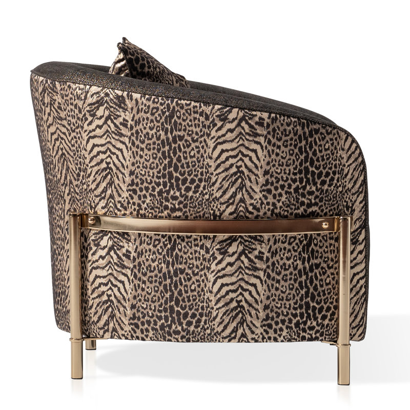 Lisbon 35.5'' Wide Chenille Barrel Chair, Onyx Chenille