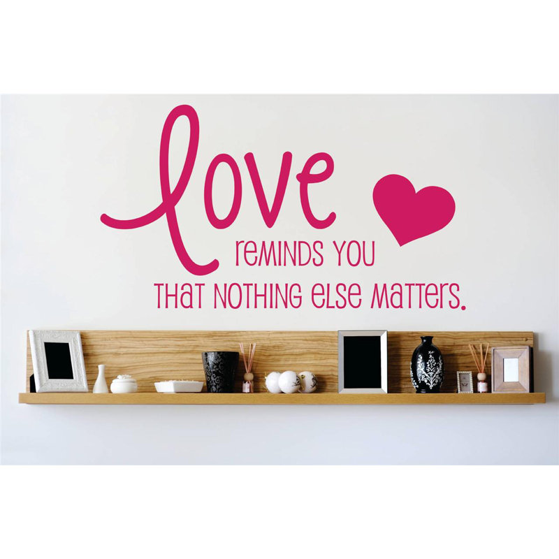 Adhésif décoratif "love" vous rappelle que rien d’autre ne présente des sujets, Rose foncé, H 10 po x l 20 po x P 0,16 po