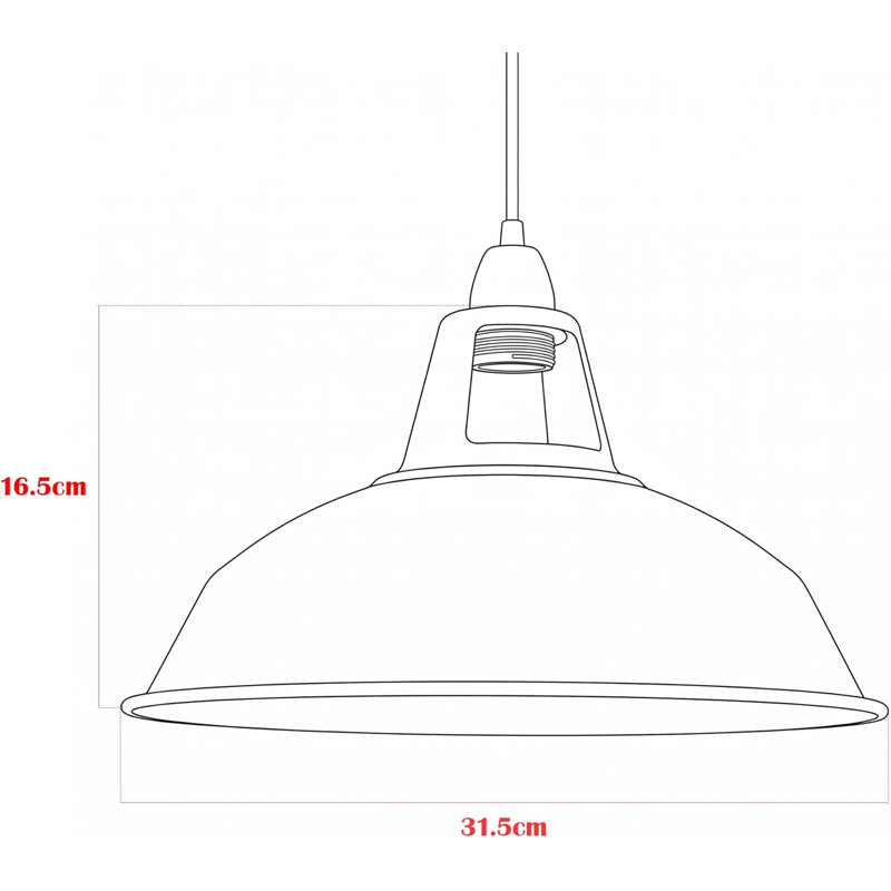 16.5cm H Metal Lamp Shade, Green