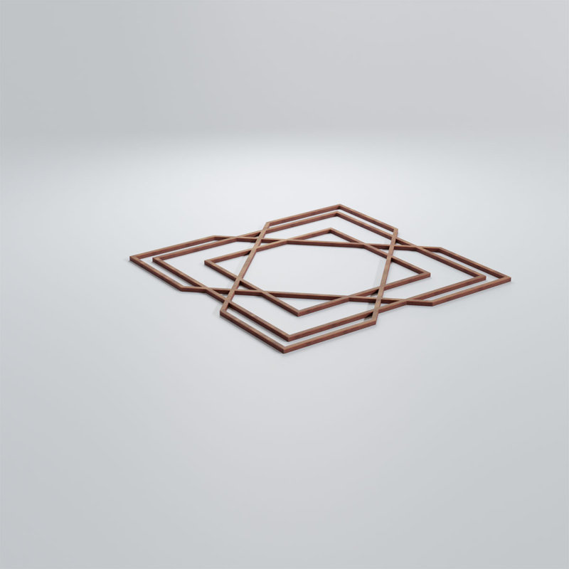 Panneaux muraux décoratifs en bois Lakewood, H 23 3/8 po x l 23 3/8 po x P 3/8 po, Noyer