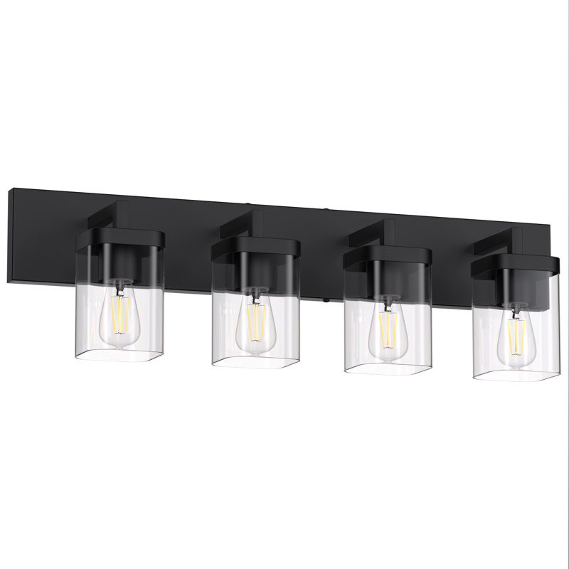 Krisstina Dimmable Vanity Light, Matte Black, 4 Lights