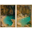 Art mural abstrait, ensemble de 2 reproductions d'art encadrées sur toile-118759751-118759749