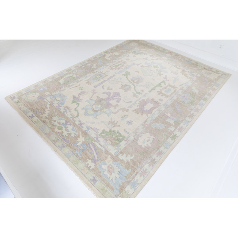 Alice Hand Knotted Wool Oriental Area Rug, Rectangle 8' x 10'