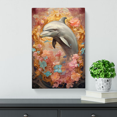 Dolphin Baroque Art - Wrapped Canvas