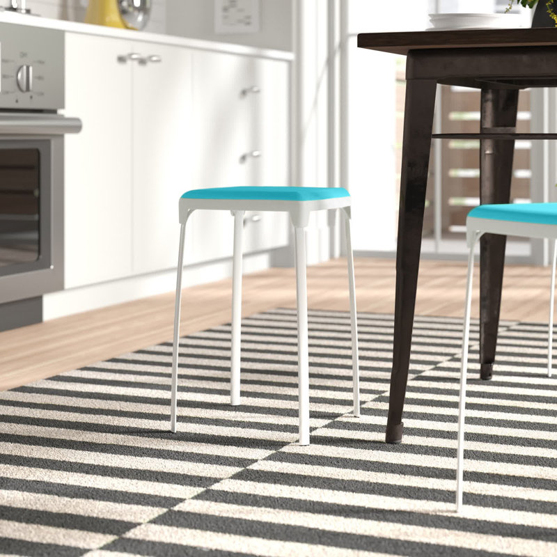 Henrikas Steel Accent Stool, Blue