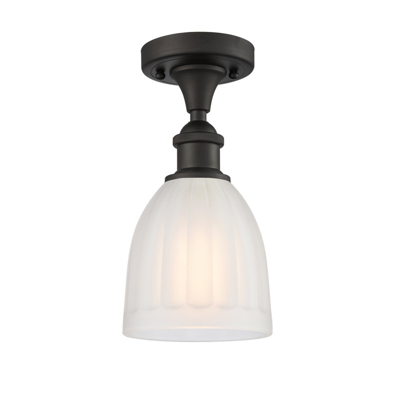 Plafonnier semi-encastré 1 lumière 5,75 po Dunder, Ampoule non incluse, Bronze huilé, Blanc