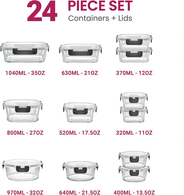 Cruze 24 Container Food Storage Set Prep & Savour