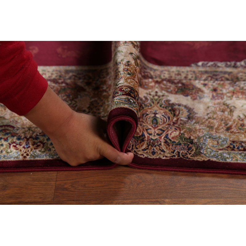 Tapis de salon traditionnel en soie à motif floral 6 x 10