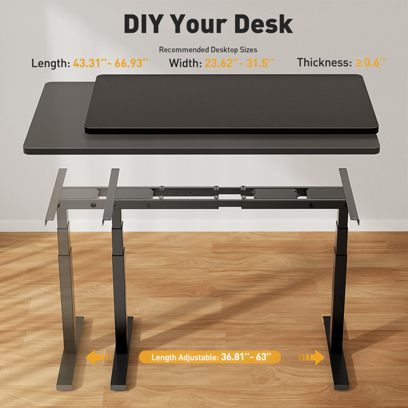 Vvenace Premium Standing Desk Frame Black, Black