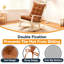 Coussin de chaise berçante antidérapante à fixation double - Coussin de siège et de dossier en velours côtelé rembourré de mousse à haut rebond pour bureau, chambre à coucher et véranda (kaki)-1933482737-2124010657