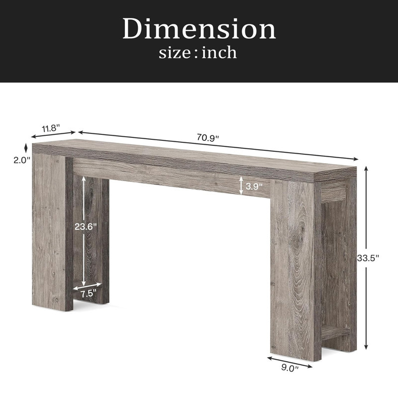 Wood Entryway Table,Console Table,Side Table, Gray