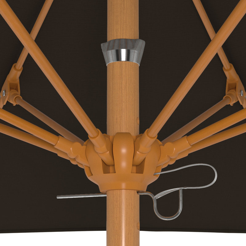Parasol en bois de teck 7,5 pi, 96" H x 85" W x 85" D, Moka