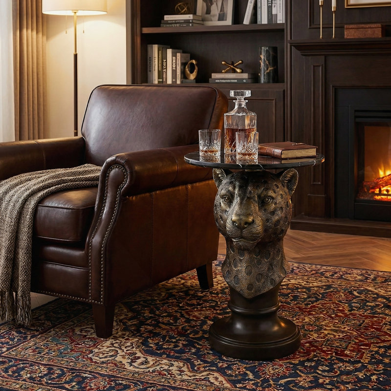 Table d'appoint Leopard Head