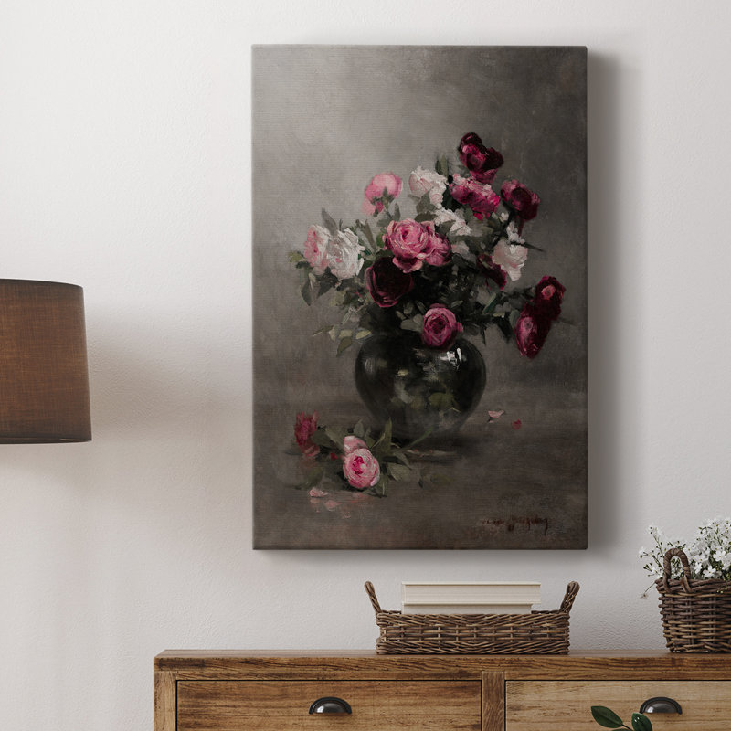 Motif floral rétro CCLVII - galerie Cavas, H 36 po x l 24 po