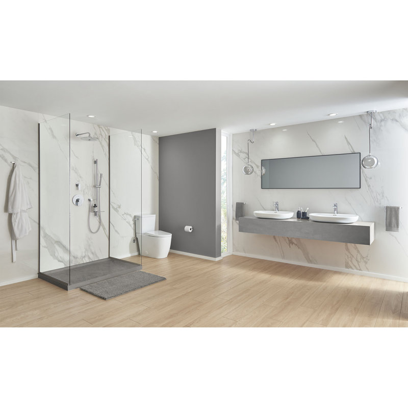 Essence Alpine White Oval Wall Mount Bathroom Sink with Overflow, Single