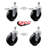 5 Inch SS Soft Rubber 12mm Threaded Stem Caster Set 2 Total Lock Brake SCC