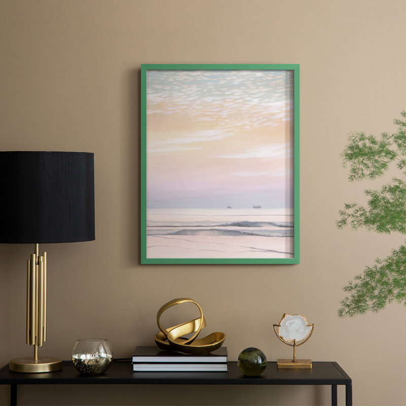 Crystal Shores II Framed Print - Solid Wood, 15" H x 12" W, Green