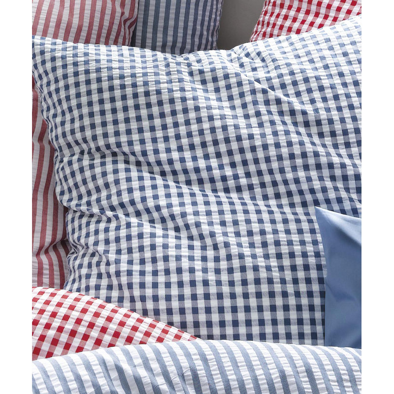 Cotton Chequered Duvet Cover Set with Pillow Shams, 135 x 200 cm