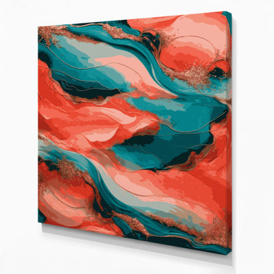 Abstrait paysage 92, art mural sur toile brune