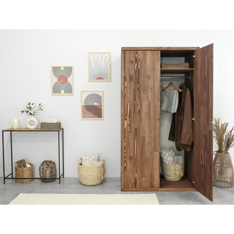 Derrek 2 Door Solid Wood Wardrobe