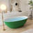 65''Solid Solid Surface Bathtub, Freestanding Soaking Bathtub-111987428