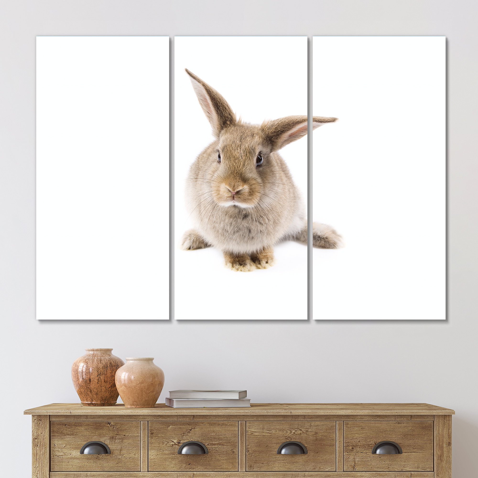 East Urban Home Black And White Rabbit Ii - Traditional Canvas Wall Art ...