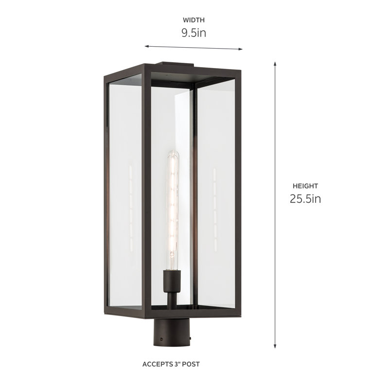 Transparent Post Lantern, Olde Bronze