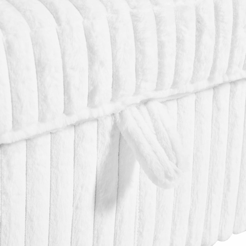 Vaste espace de rangement rembourré carré blanc, tissu de corde souple, 33,5 po de profondeur, pièce de haute qualité, blanc, rembourré, coussin
