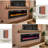 72" Electric Fireplace with 12 Color Flame - Recessed/Wall Mount, Remote Control-1293810301