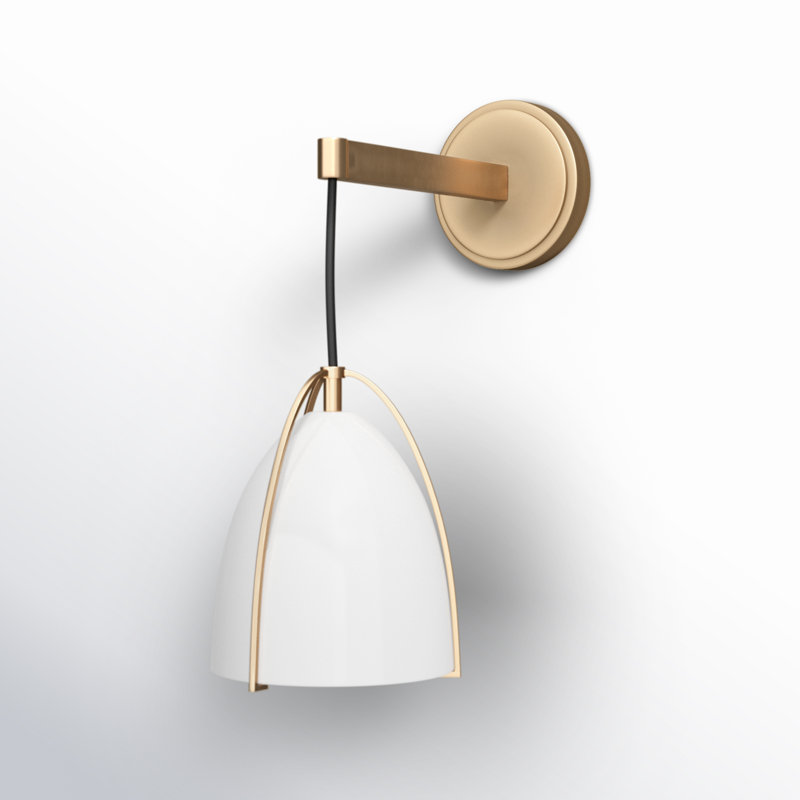 Norman 1 - Light Bath Sconce, Satin Brass, Steel Matte White, No
