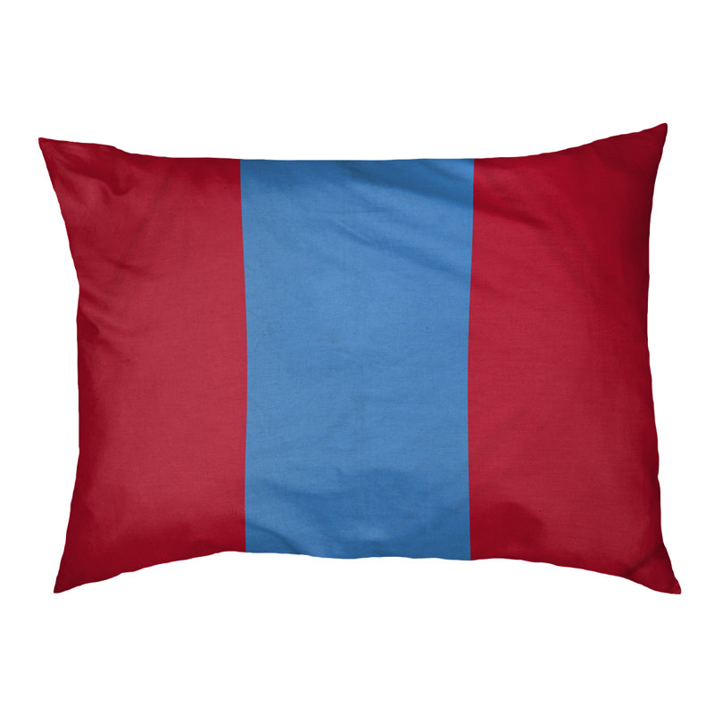 Coussin Houston, Petit (l 28 po x P 18 po x H 6 po), Rouge / Bleu