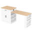 Îlot de cuisine extensible avec tiroirs, armoires et tablettes ouvertes - Espace de préparation, bar et rangement pour le petit-déjeuner, blanc-210005196