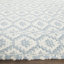 Tapis ivoire / bleu en coton tissé à la main et à plat Whorton-22810103