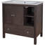 Meuble-lavabo sur pied simple avec plateau en céramique 30,11 po Meng-359007133