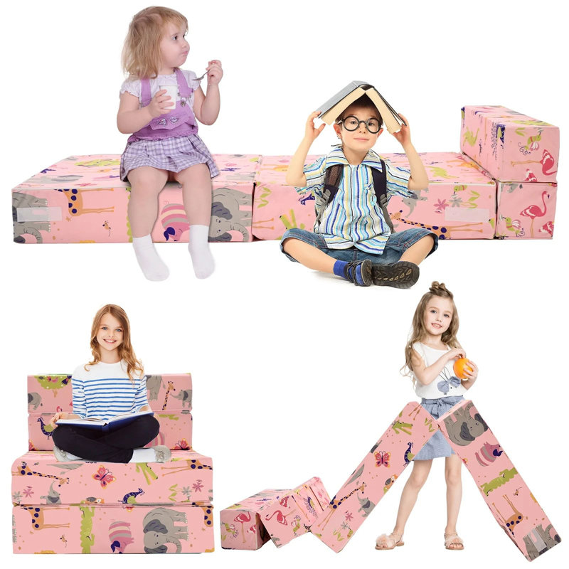 Matelas de plancher pour canapé-lit Guedira, Rose