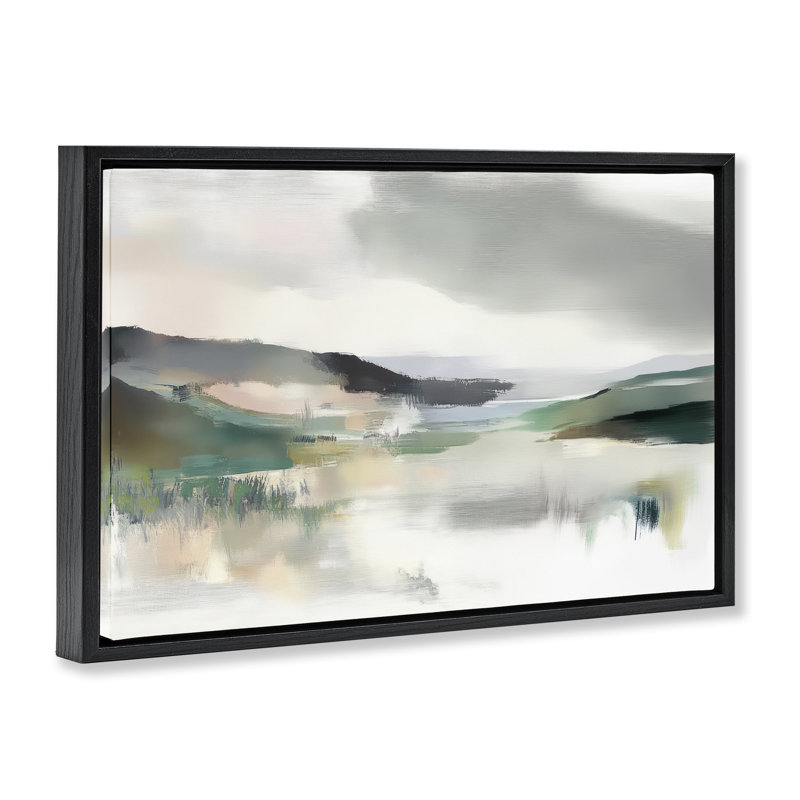 Cadre flottant Wild Rhythms Landscape, design par Mona Grace, Cadre flottant noir de jais, H 17 po x l 25 po