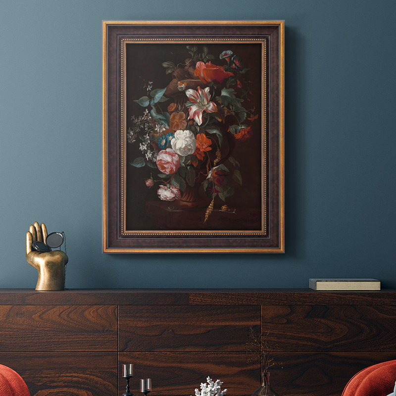 Tulipes dans un vase - peinture encadrée, H 20 po x l 16 po x P 2,5 po