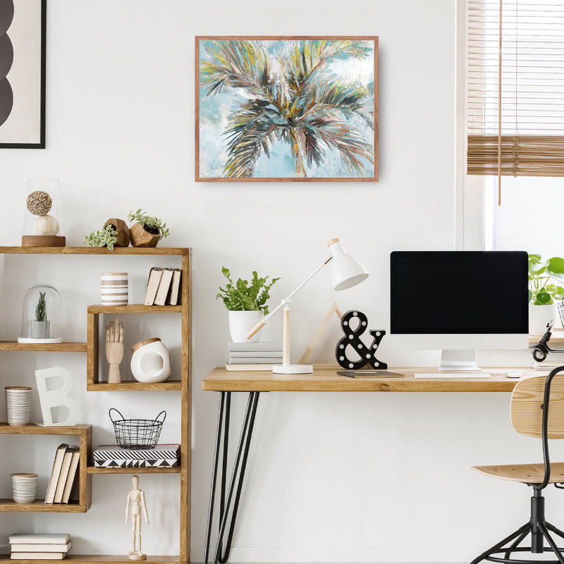 Inlet Palms by Studio Arts Canvas Art Print, 43" H x 57" W x 1.5" D, Taupe Framed Canvas