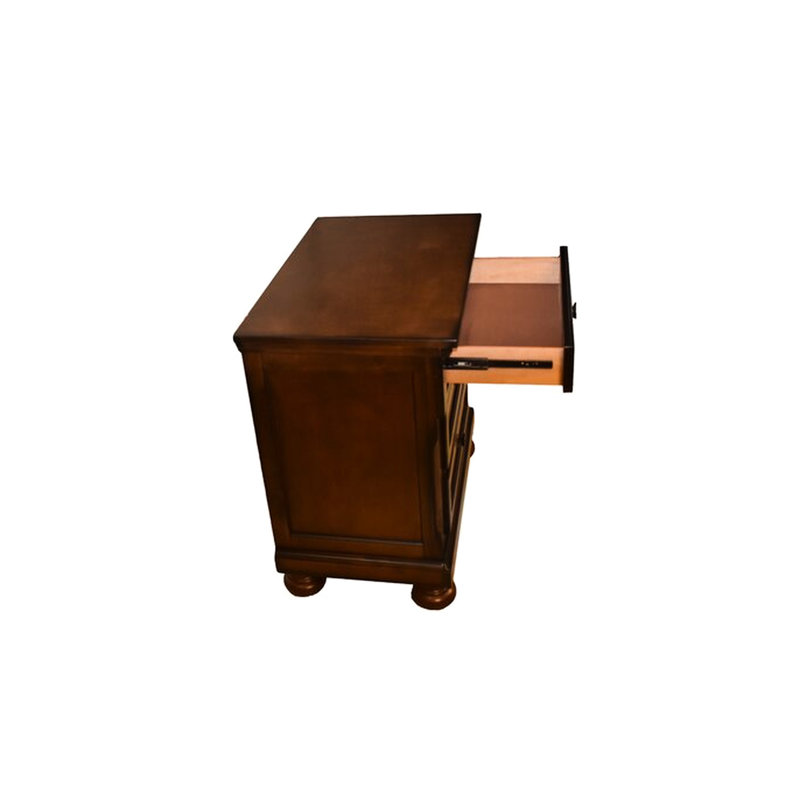 Table de chevet en noyer 3 avec tiroir à compartiments à souvenirs cachés