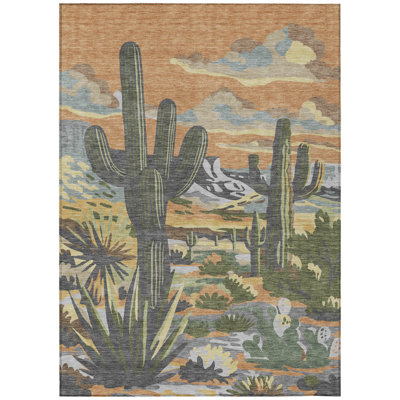 Machine Washable Indoor/Outdoor Chantille ACN2496 Americana Rug